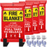 JJ CARE Fire Blanket – Pack of 4 + Gloves + Hook *New*